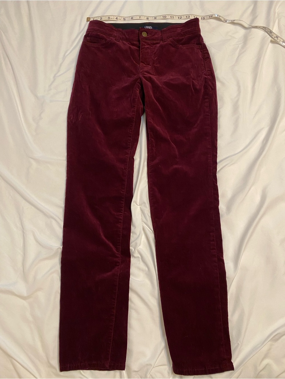Chaps Corduroy Straight-Leg Jeans - Burgundy
